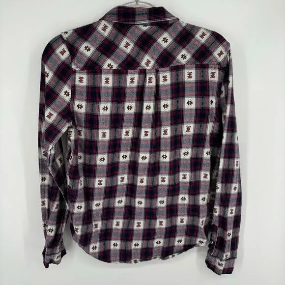 Paige Mya Plaid Aztec Button Down Shirt Size Medium‎ Cabin Outdoor - Image 8