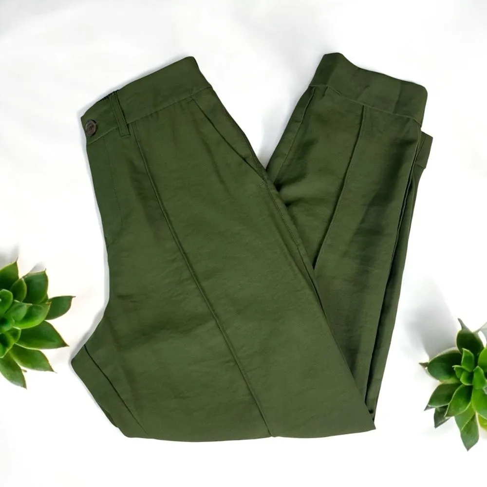 A New Day High-Rise Slim Fit Effortless Pintuck Ankle Pants in Olive - 4 - Image 5