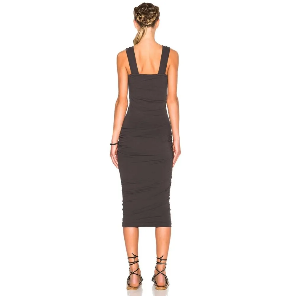 NWT James Perse Open Back Skinny Sheath in Black Ruched Tank Dress 0 / XS - Image 14