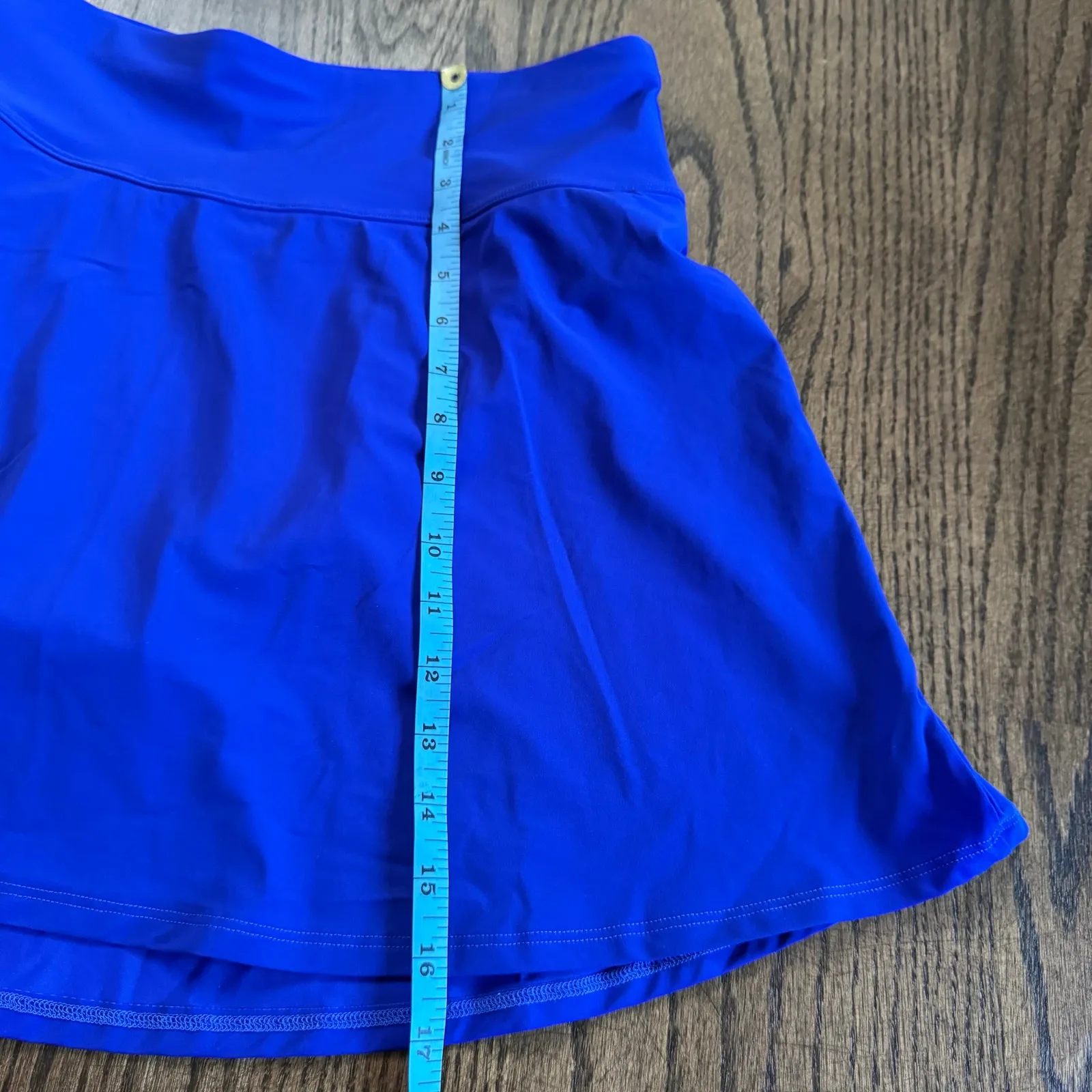 LL Bean Womens Solid Blue Swim Skirt Suit Bottom Attached Brief Modest Size 12 - Image 9
