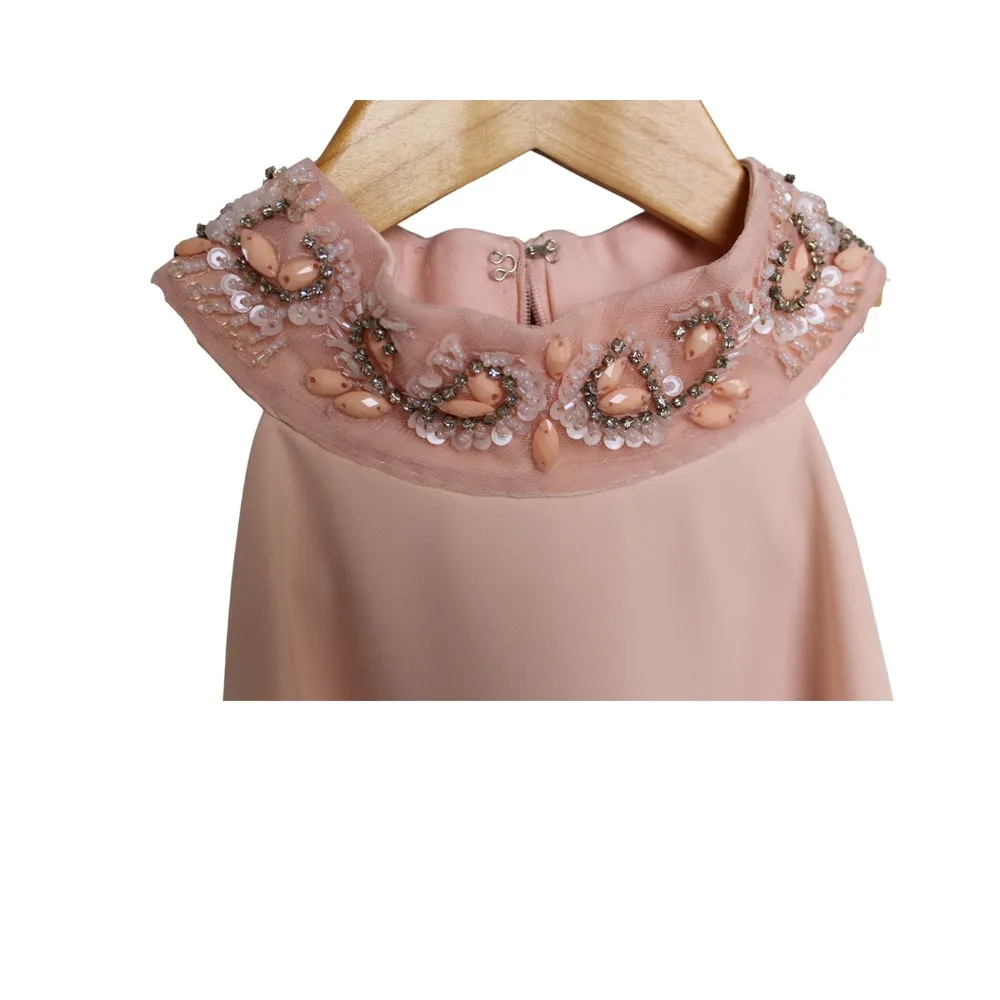 Marina Petal Pink Halterneck Bead‎ Collar Ruffled Hem Formal Midi - Image 3