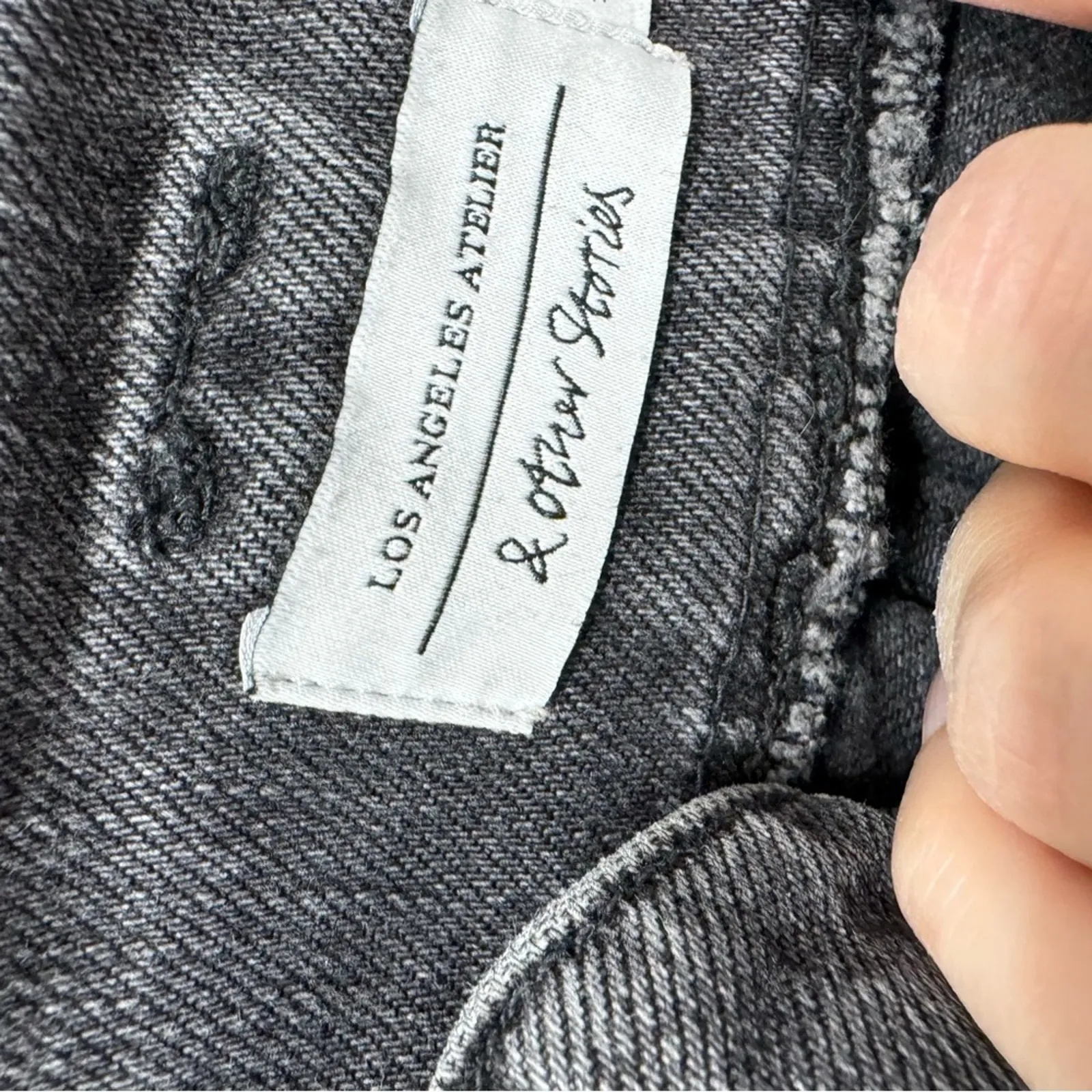 & Other Stories Black High Waisted Jeans Womens 10 Paperbag Belted Straight - Image 8