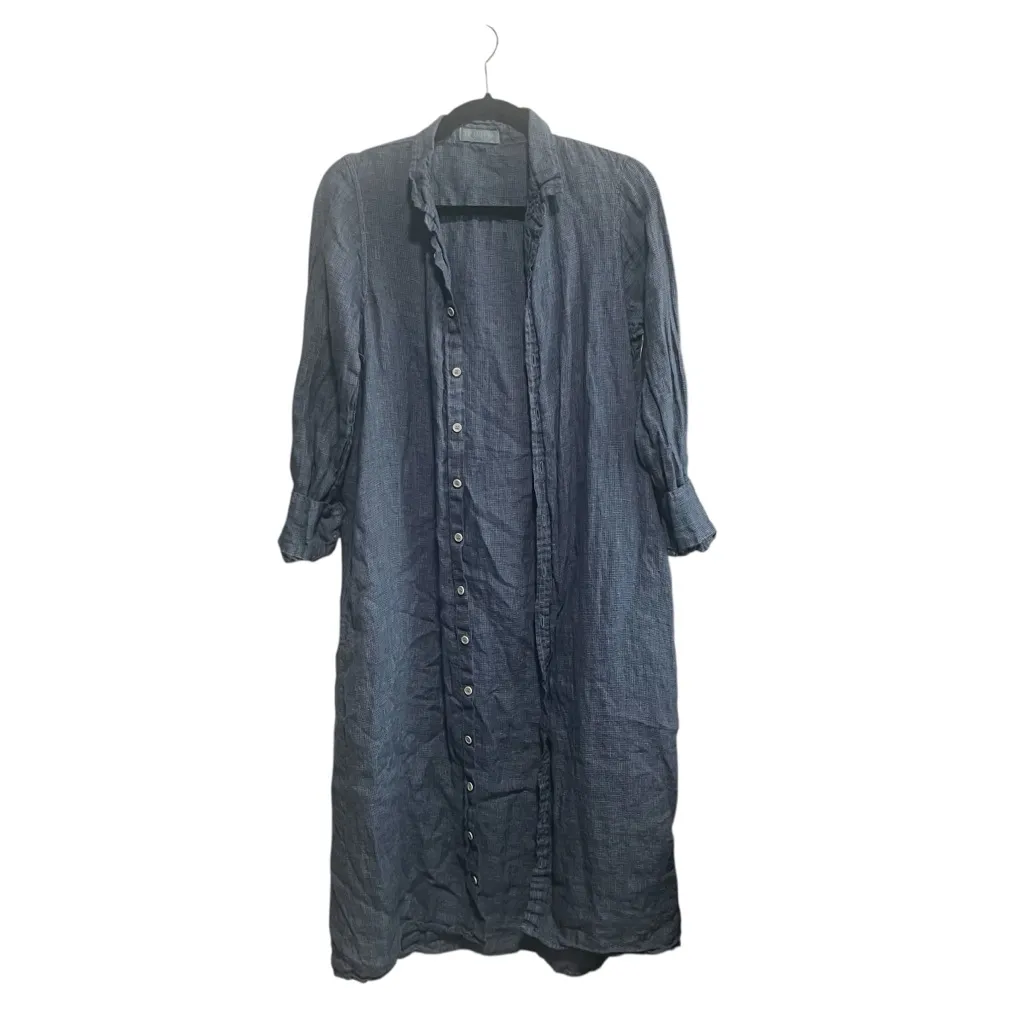 CP Shaded LINEN MAXI SHIRT DRESS - BLUE CHAMBRAY in Excellent Condition - Image 2
