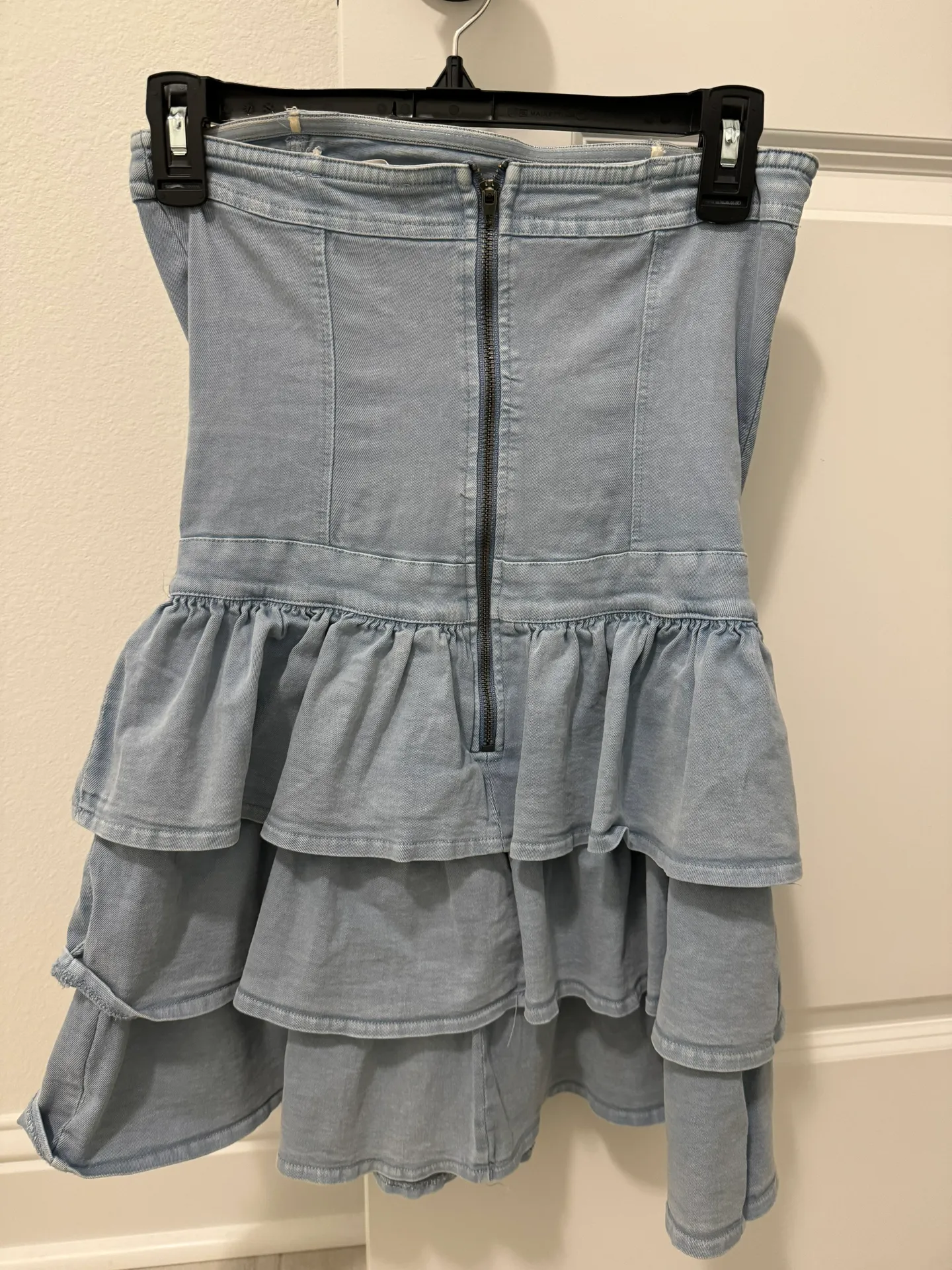Boutique Denim Ruffle Dress - Image 2
