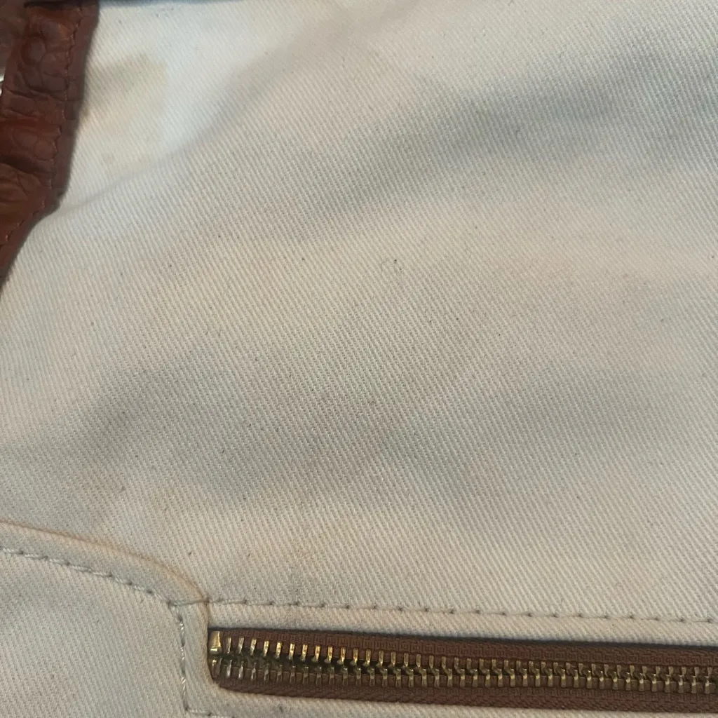 Foley and Corinna Mid City Canvas & Leather Tote Tan - Image 11