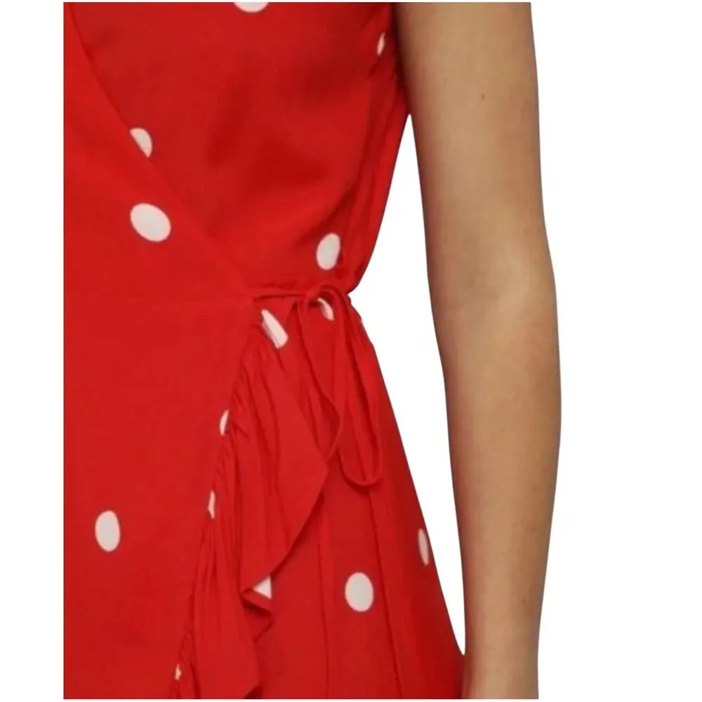 RAILS Women’s Madison Ruffled Red and White Polka Dot Wrap Dress - Image 2