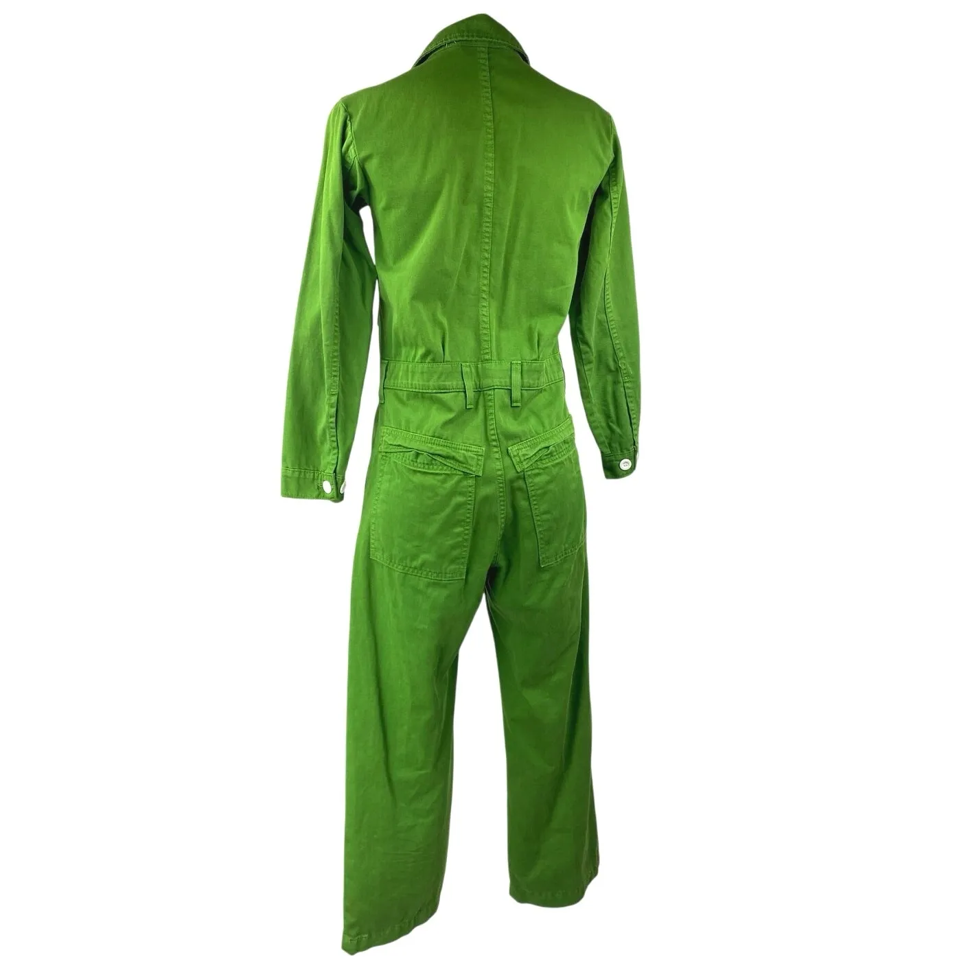 Big Bud Press Women's Green Long Sleeve Utility Denim Jeans Jumpsuits Romper XS - Image 3