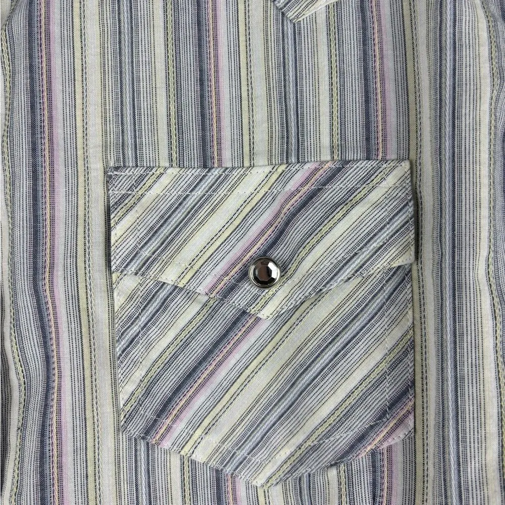 Ariat Pro Series Women's XL Striped Button Up Western‎ Shirt Bedazzled Snaps - Image 4