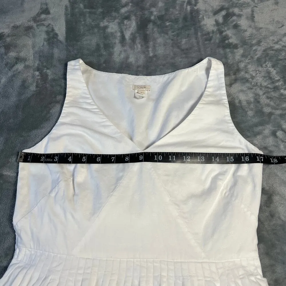J. Crew Sleeveless V-Neck Cecilia Fit & Flare Dress Size 8 Pleat Preppy Easter - Image 12
