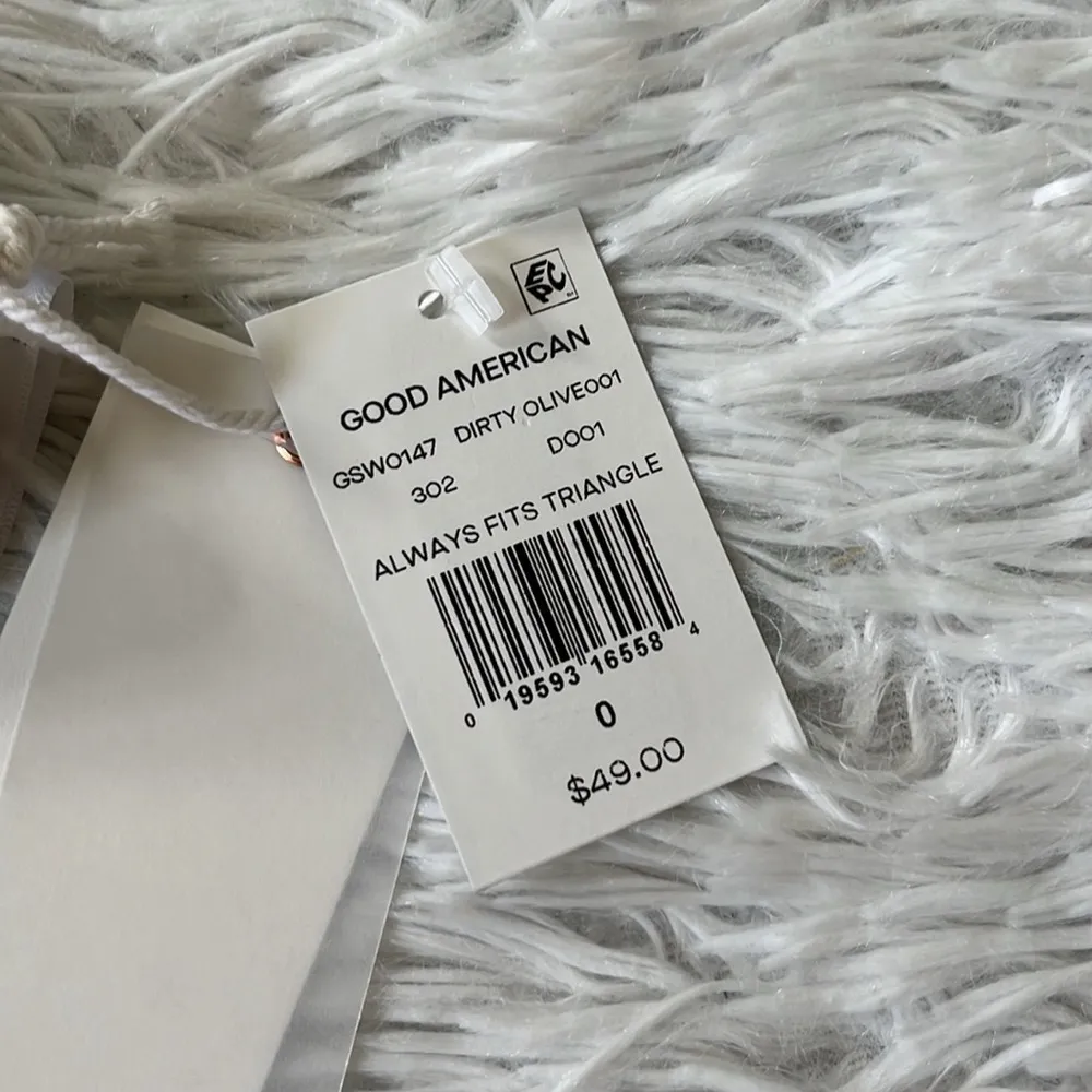 New Good American Women’s Always fits Triangle bikini top in dirty olive size 0 - Image 7