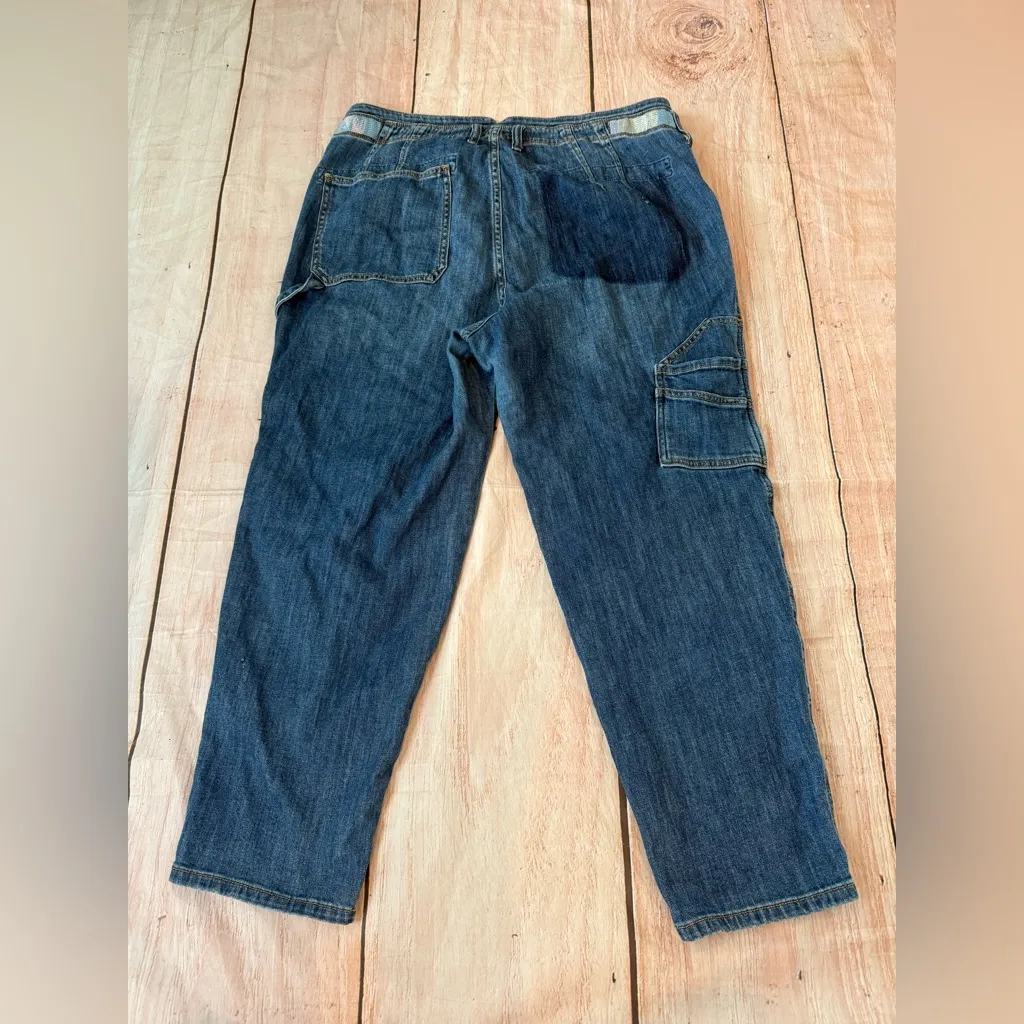 Pilcro & the Letterpress Patchwork Carpenter Jeans Straight Size 31 Hi Rise Boho - Image 11