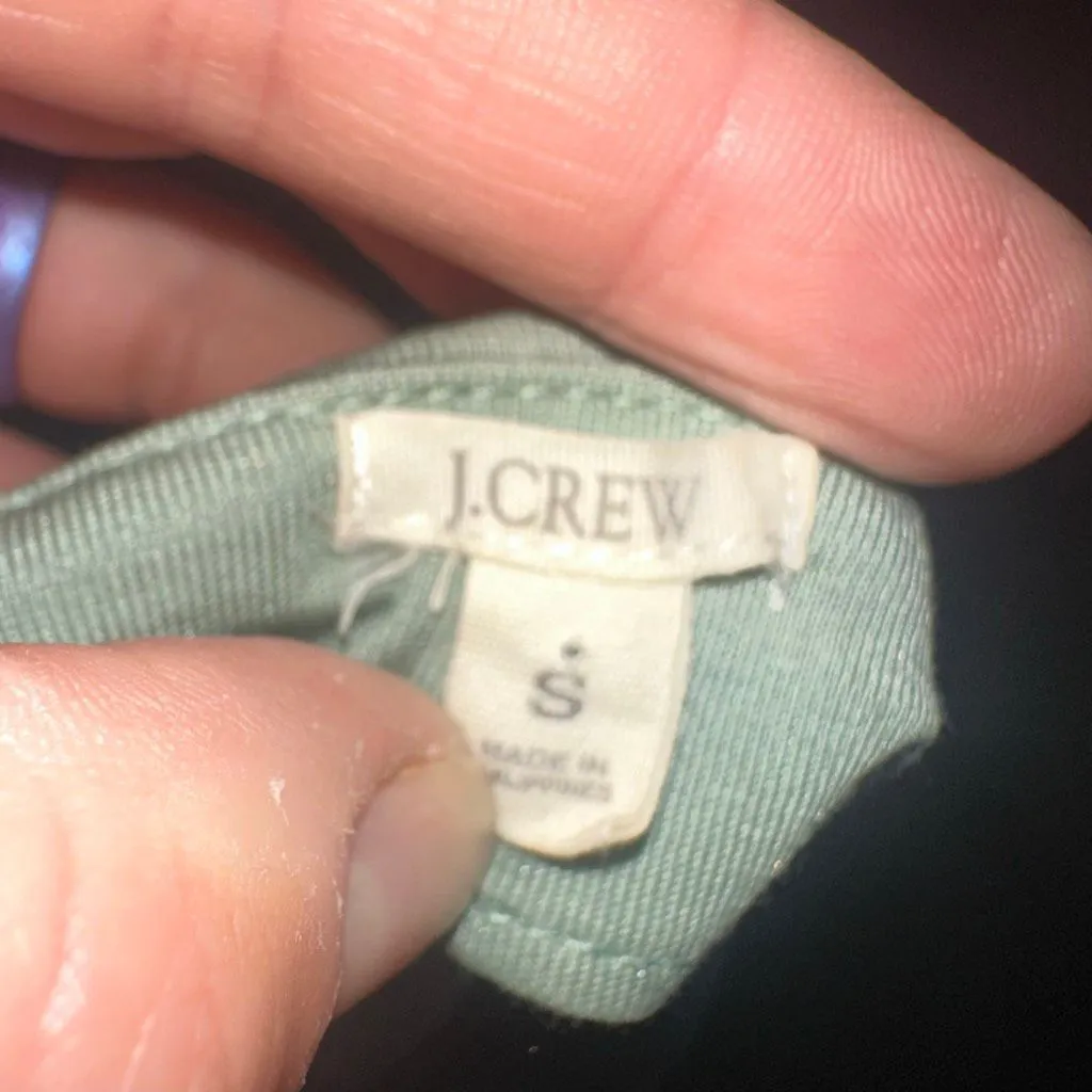 J Crew S sage green silk elevated basic preppy mini dress Blue - Image 3