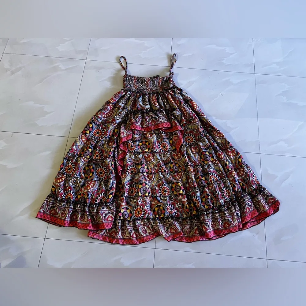 Zury paisley free Size flowing Skirt by free people boho size bohemian stamp Blue - Image 13