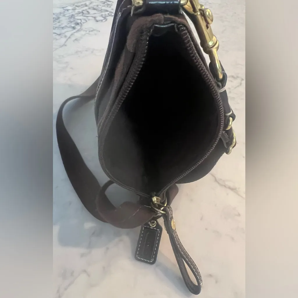 Coach Crossbody Rambler Bag Purse Brown Handbag Classic Beauty 8.5" X 7.5" EUC - Image 7