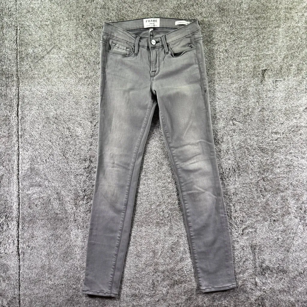FRAME Denim Le Skinny De Jeanne Crop Sz 25 Gray Denim - Image 3