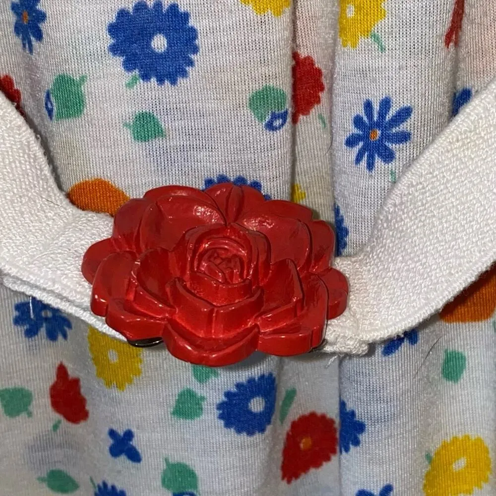 Vintage JCPenney White Floral Sleeveless Tank Belted Dress Size M - Image 6