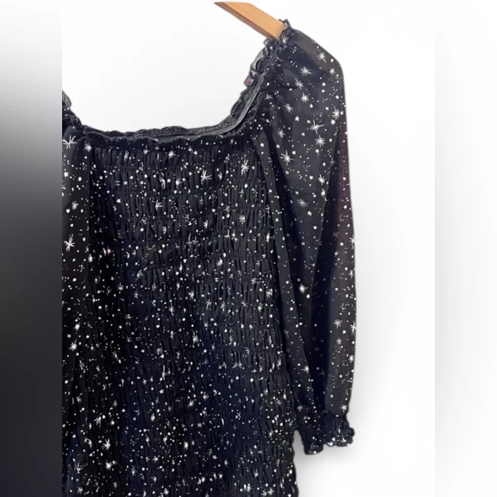 Altar'd State black dress with a silver star pattern Dress - Image 4