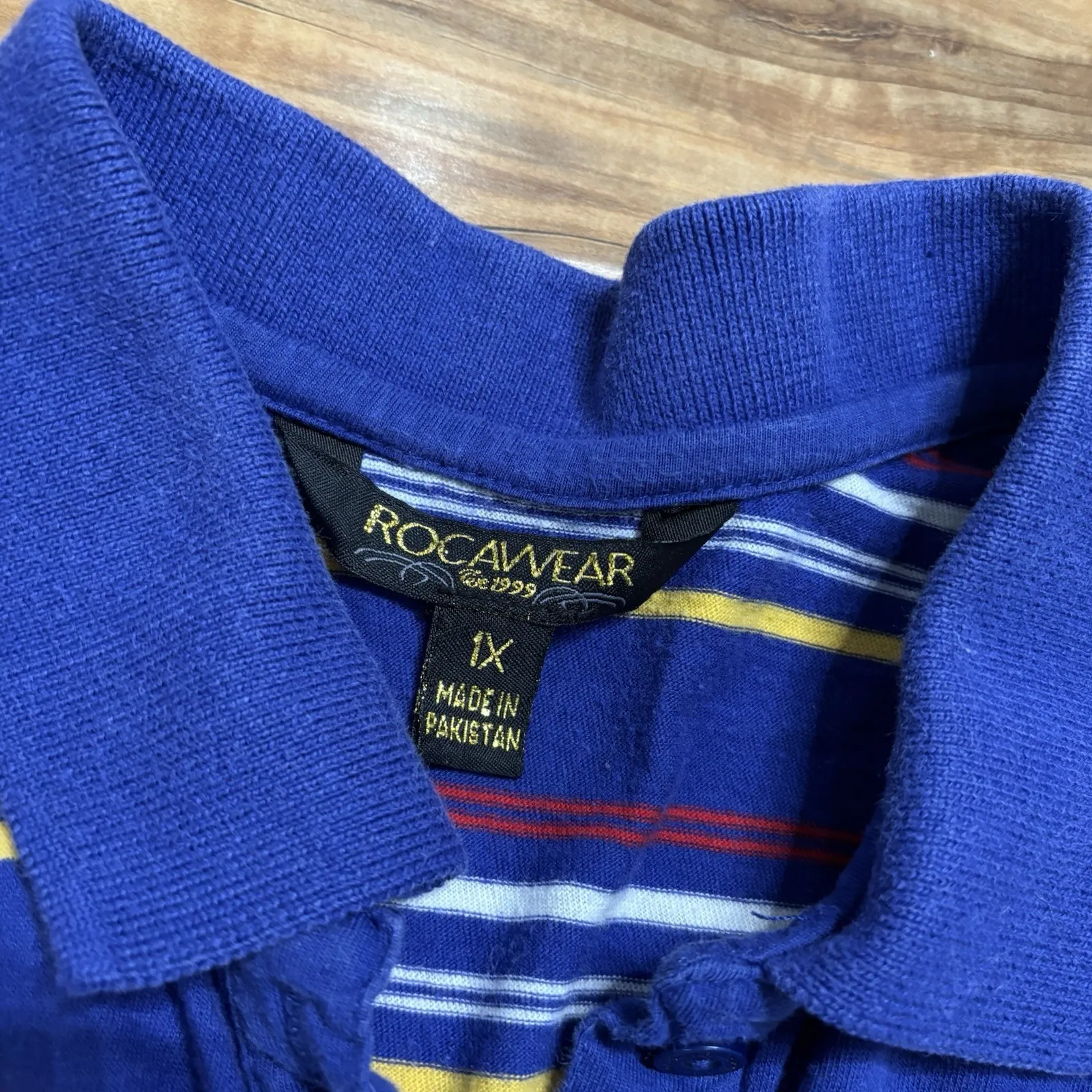 Rocawear Shirt Womens‎ 1X Striped Polo Classic Cotton Blend Grunge Y2K Purple - Image 5