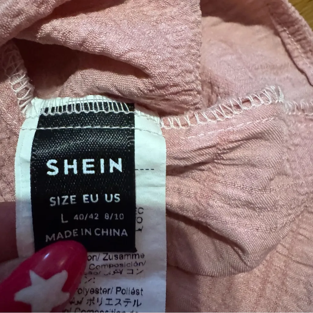 shein pink and white ruffle dress - Image 2