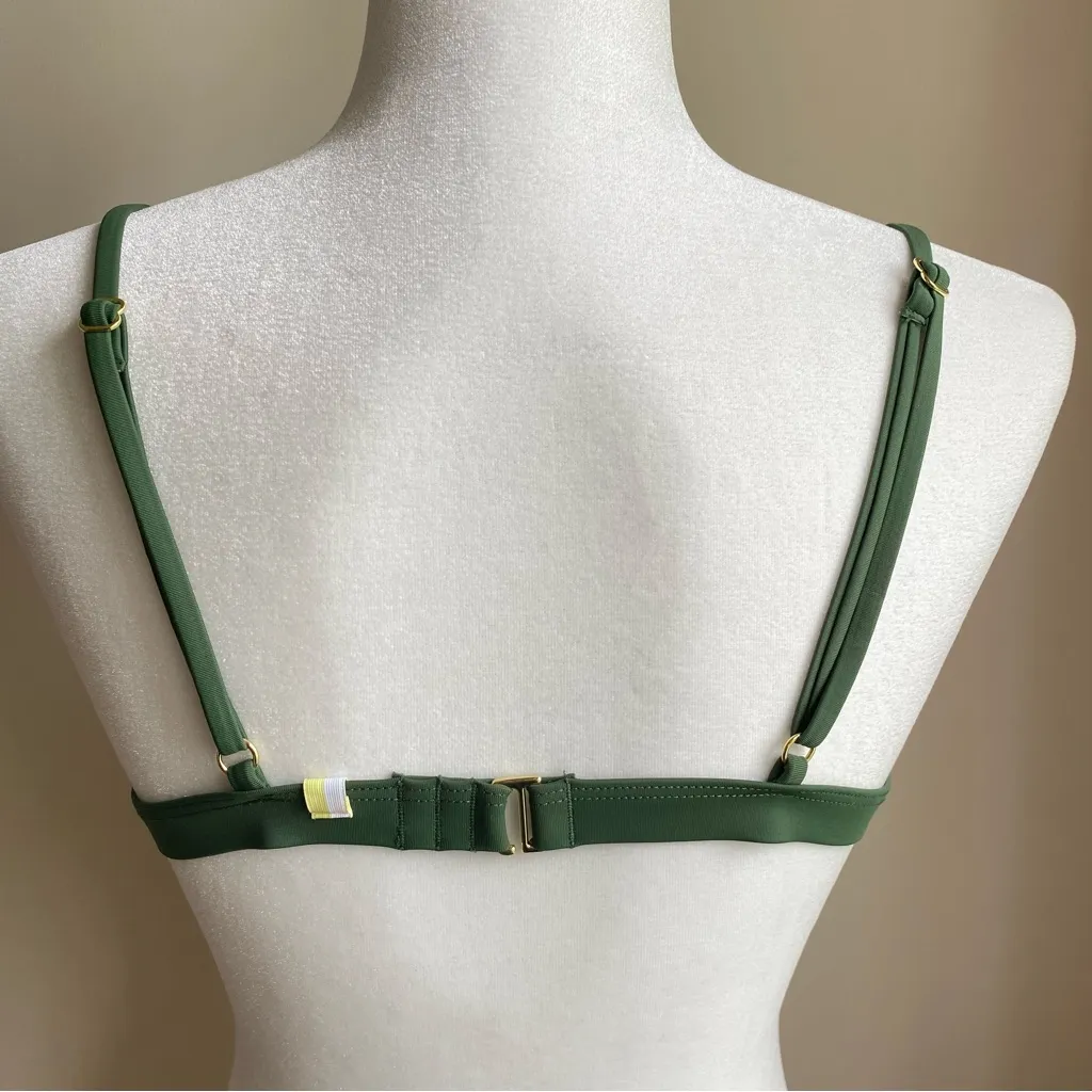 Summersalt Triangle Bikini Top In Olive With Gold Hardware - Image 4