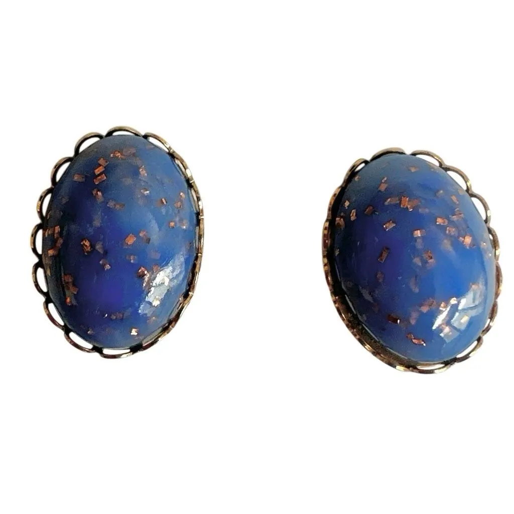 Vintage Blue Confetti Lucite Clip - Image 10