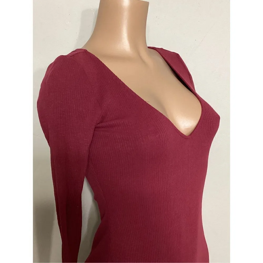 New. Privacy Please plunge neck midi dress with slit. Retails $198 - Image 6