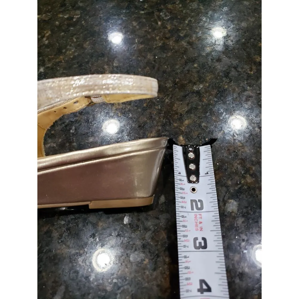 Trotters Lenore Pump Women Beige Leather Wedge Heel Adjustable Strap Buckle 12N Size 12 - Image 7