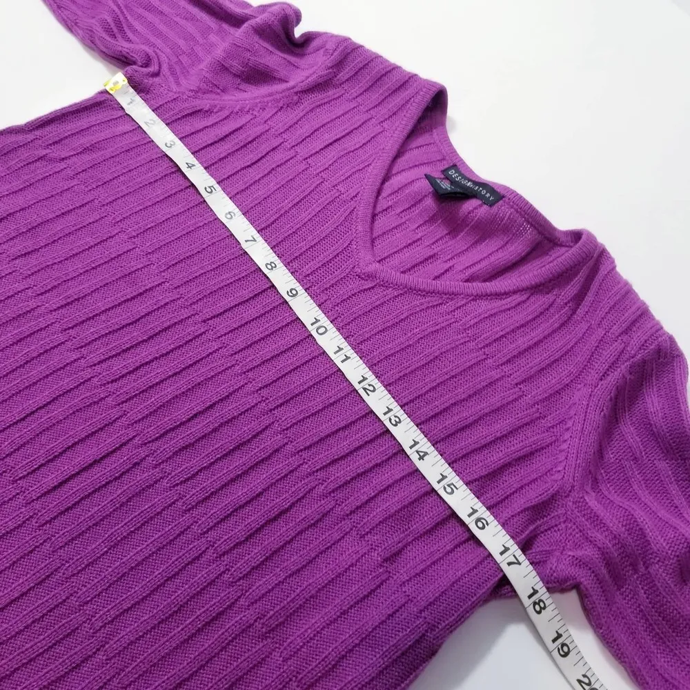 Design History Purple Knit Pullover Sweater - Image 4