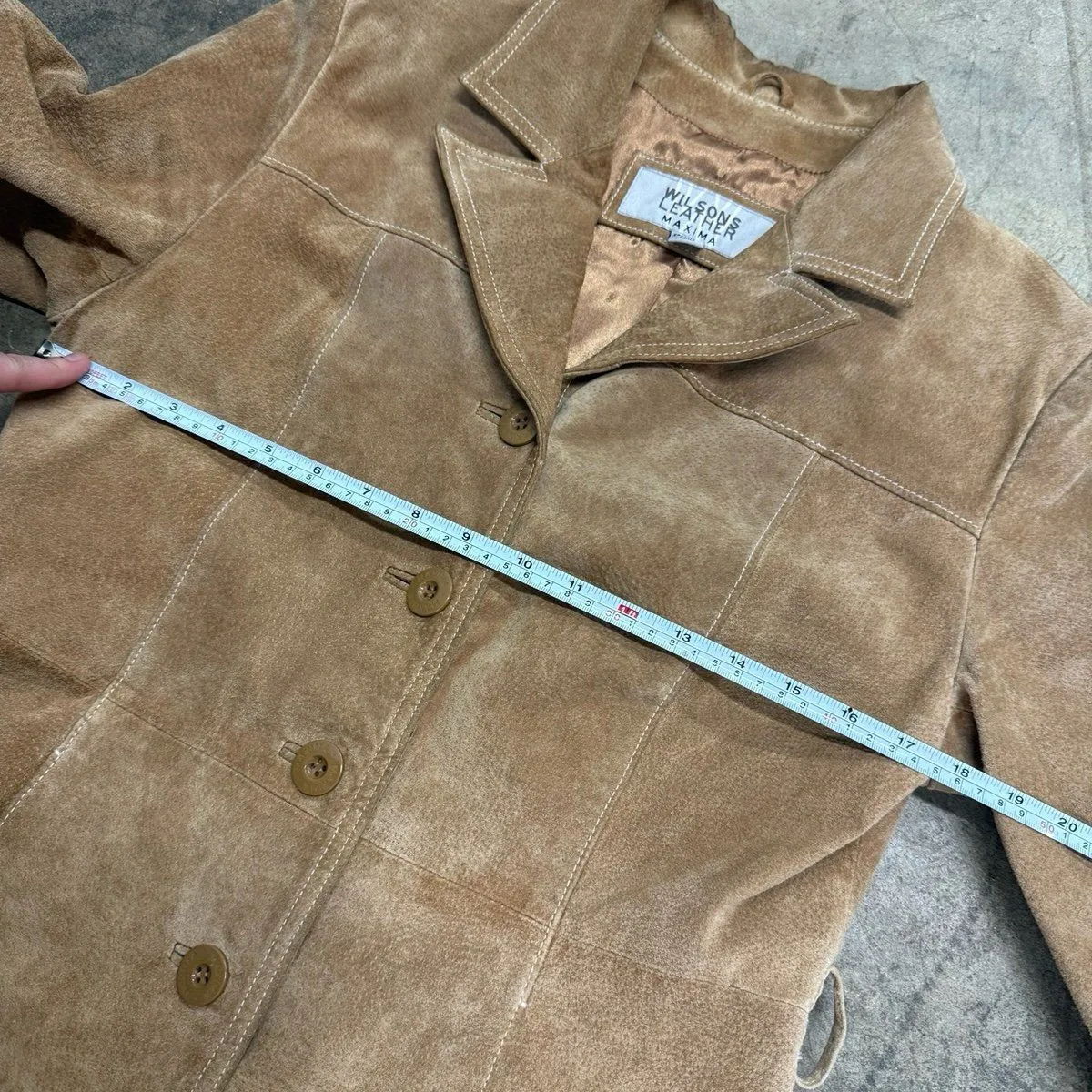 Vintage Wilson’s Genuine leather maxima brown blazer collared jacket - Image 4