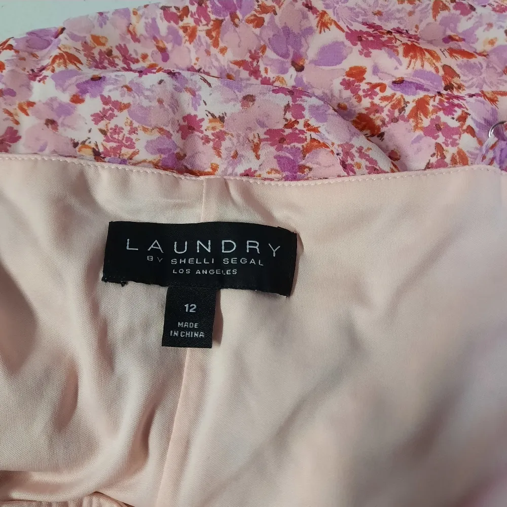 Laundry By Shelli Segal Dress Womens Size 12 Pink Floral Sleeveless Wrap Front - Image 5