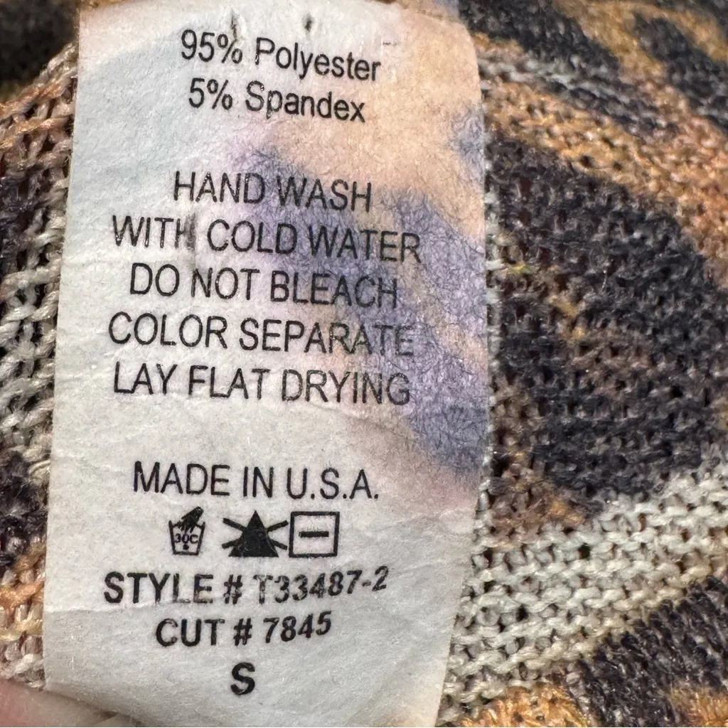 Vintage Y2K‎ Scotty Leopard Print Big Cat Gauzy Short Sleeve Sweater Top Size S Black - Image 5