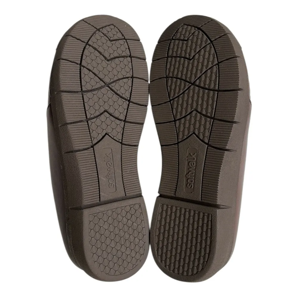 Like New SoftWalk Tooled Leather San Marcos Mules Brown Size 7.5 Wide Width - Image 8