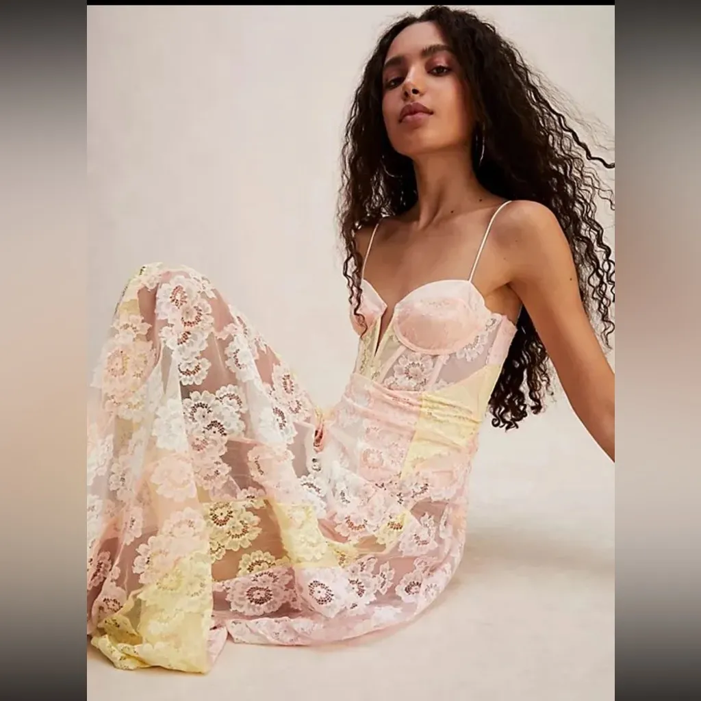 For Love & Lemons Lace Maxi Blossom Maxi Dress Pastel NWT Small and XL BNWT - Image 2