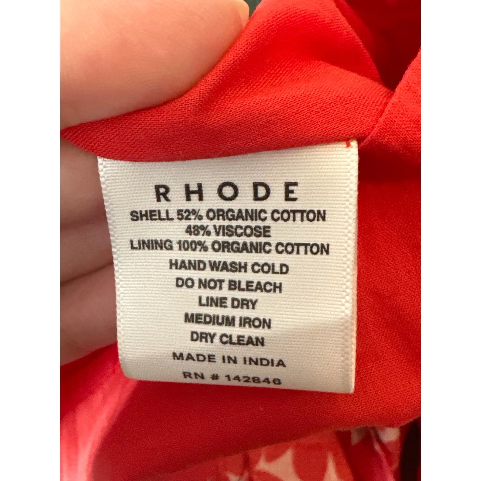 RHODE Rhonda Red Floral Organic Cotton Mini Dress NWT Size 8 - Image 12