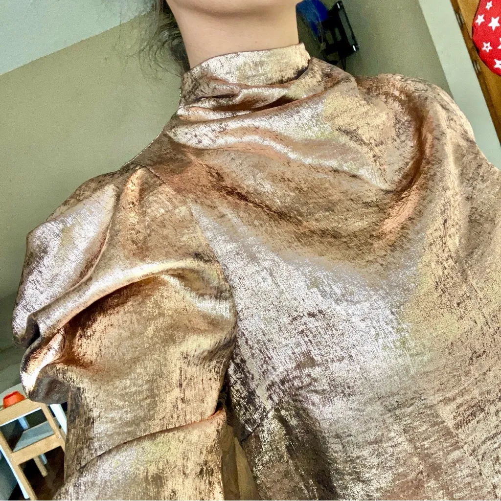 Future Collective metallic rose gold blouse - Image 2