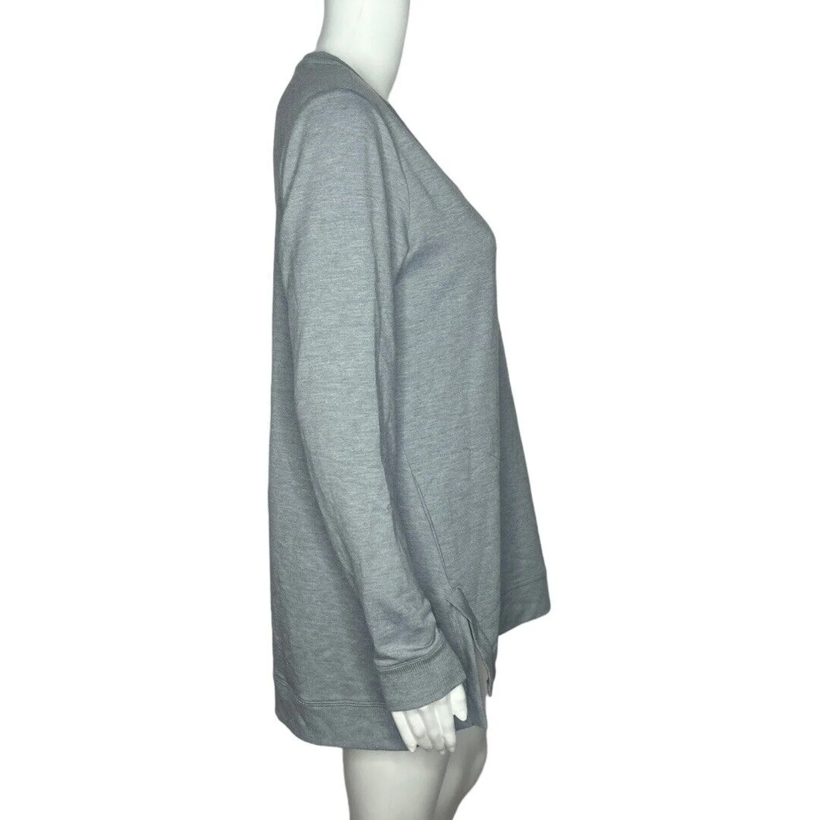 Logo by Lori‎ Goldstein Shirt Womens Small Blue Gray Tunic Top Lounge Casual - Image 2