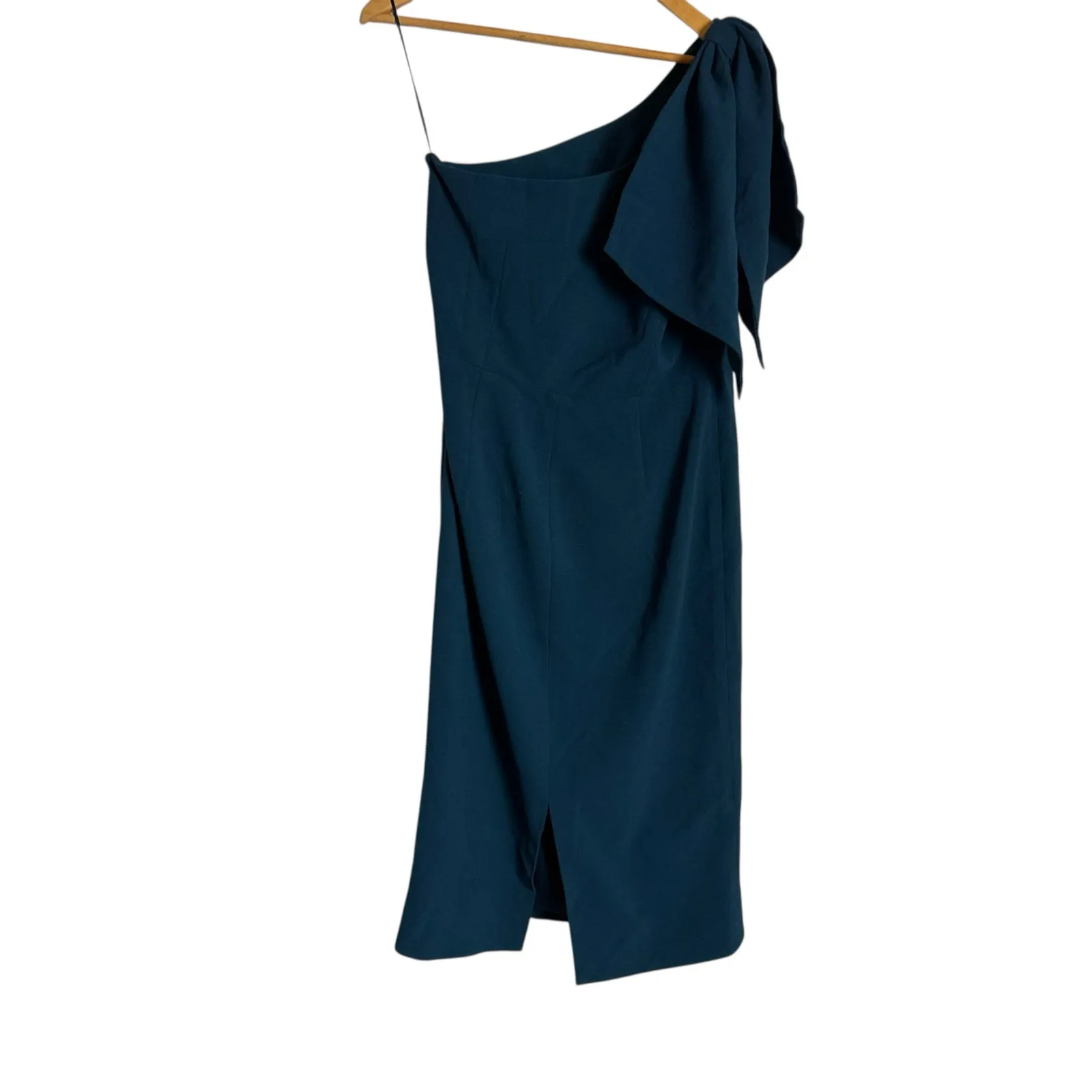 Dress the Population Teal Blue Tiffany One Shoulder Bow Sheath Dress Large - Image 5