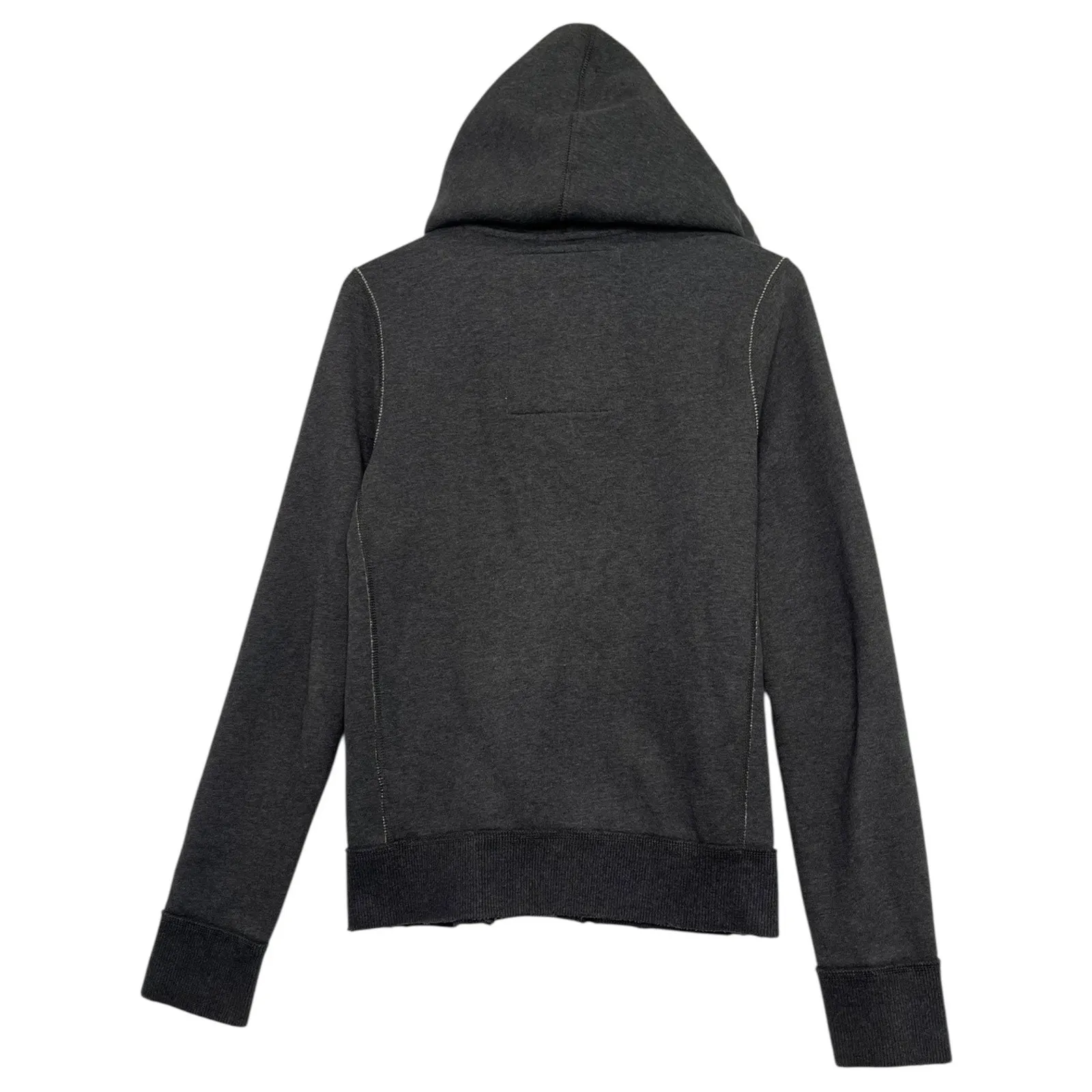 Abercrombie Fitch Hoodie Womens Small Button Up Muscle Sweatshirt Jacket Retro - Image 2