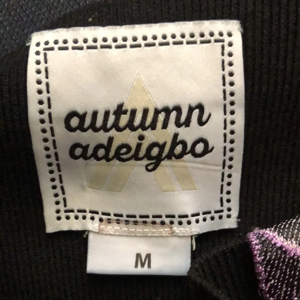 Liana Knit Bralette Crop Top Blouse Butterfly Black Purple Sz Med - Image 7