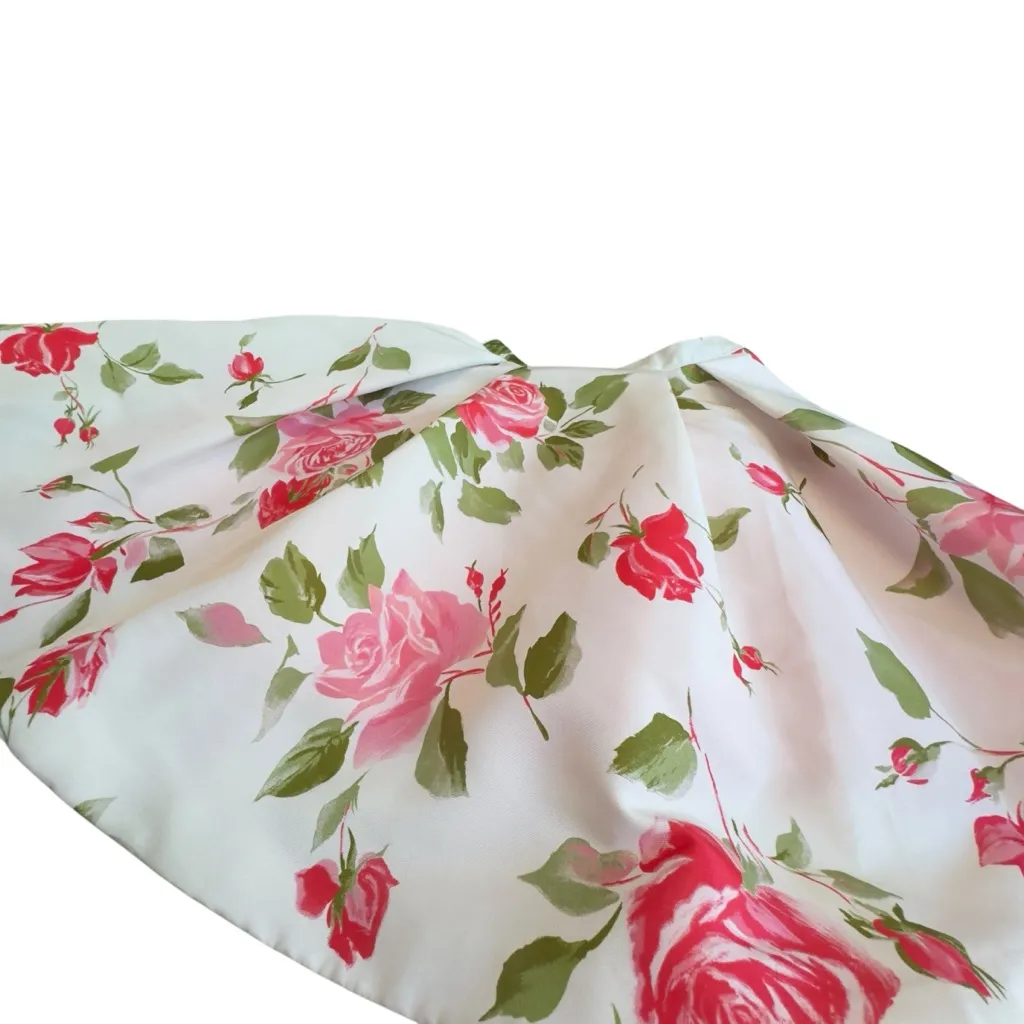 Sherri Hill White Floral Rose Print Fit & Flare Skirt 50563 Designer Size 0 EUC - Image 8