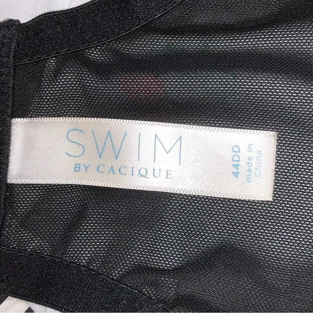 Swim By Cacique Black and Red Bikini Top Cherry Print Size 44DD - Image 2