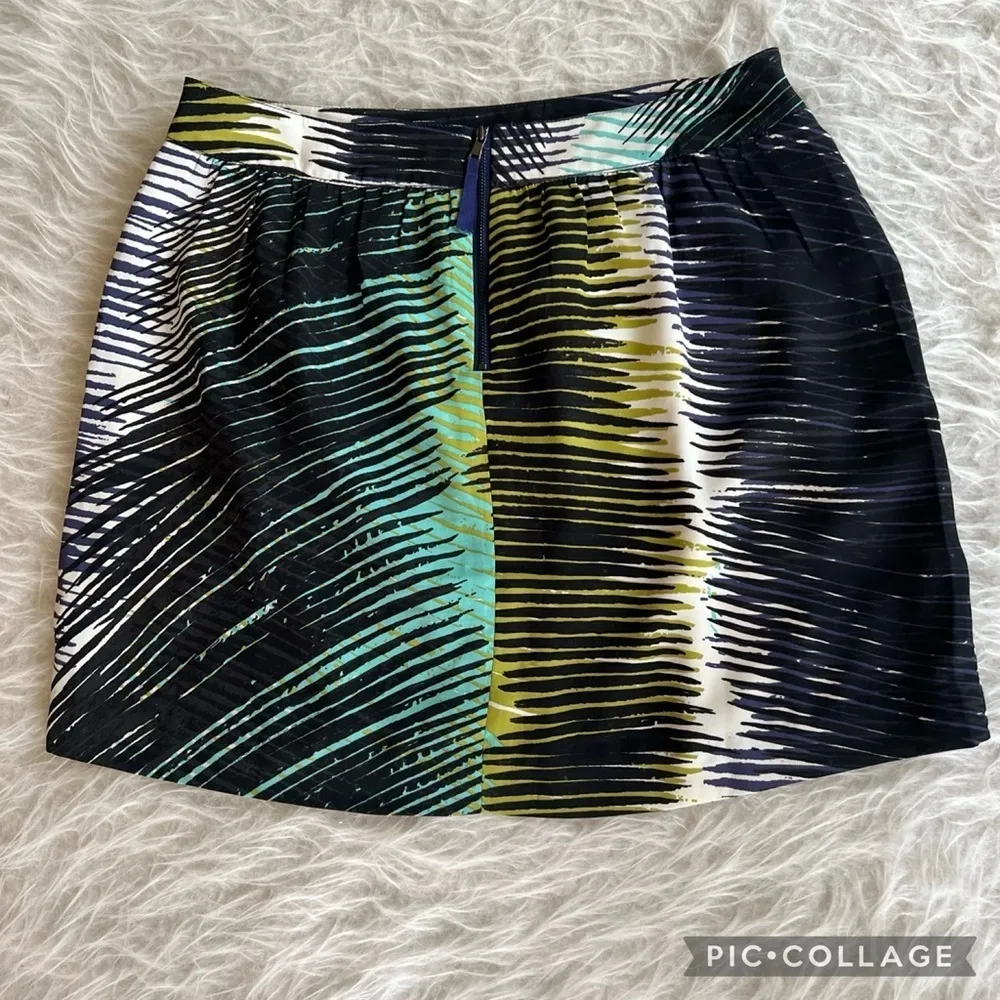 Loft Skirt Mini Palm Leaf Black Green 8P Silky Midrise A-line Party Date Concert - Image 15