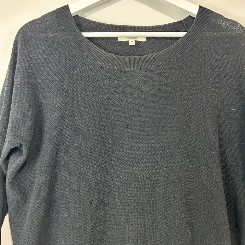 Madewell Women’s Chronicle Texture Pullover Sweater Black Size XS EUC - Image 2