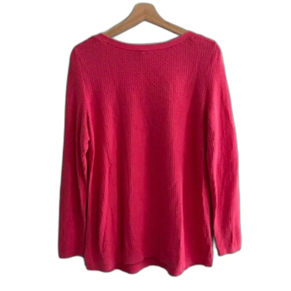 Talbot's Boatneck Sweater Womens Size L Petite Knit Pullover Pink - Image 2