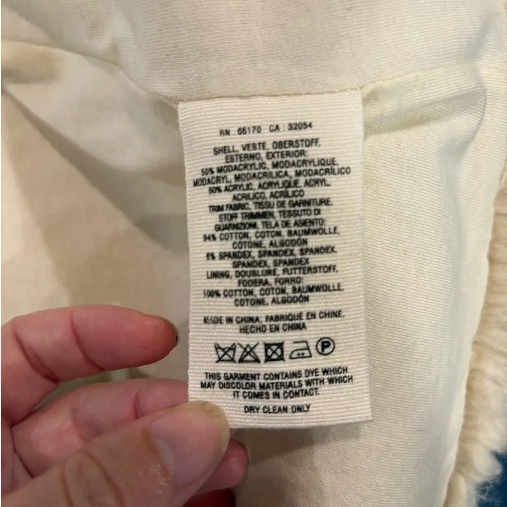 Anthropologie Hei Hei faux fur cream  long vest sz XS S - Image 7