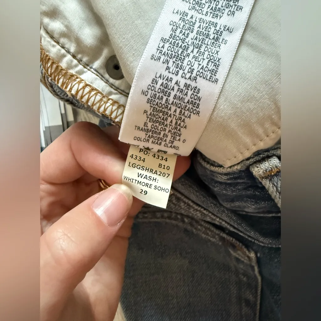 FRAME Denim Le Grand Garcon Short Denim Distressed Whitmore Soho Wash Size 29 - Image 8