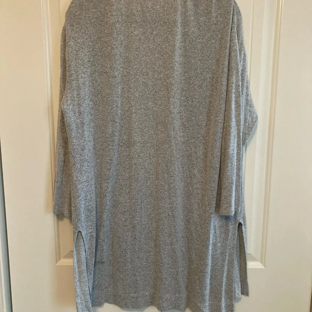 Soma Women's Gray Open Front Cardigan Duster with Pockets Medium - Image 10