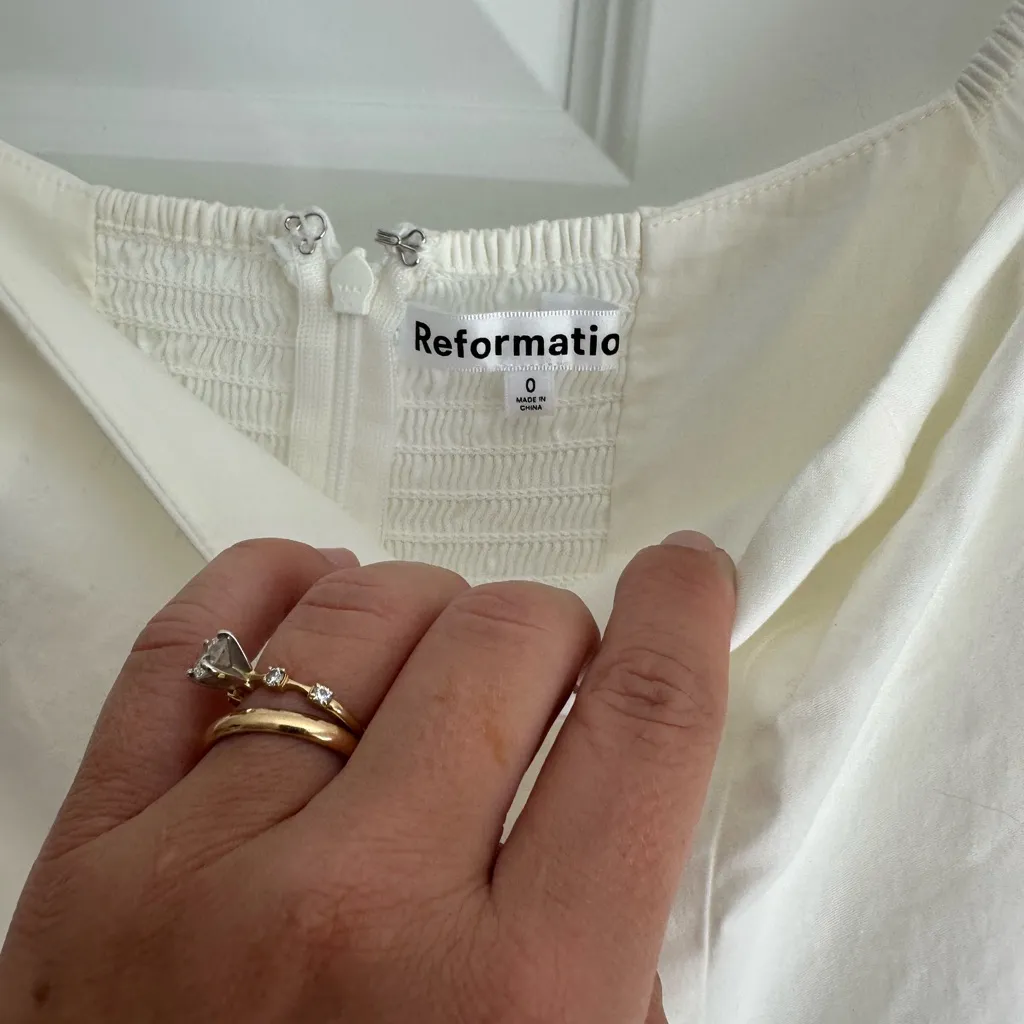 Reformation White Derek Off The Shoulder Midi‎ Dress NWT - Image 5