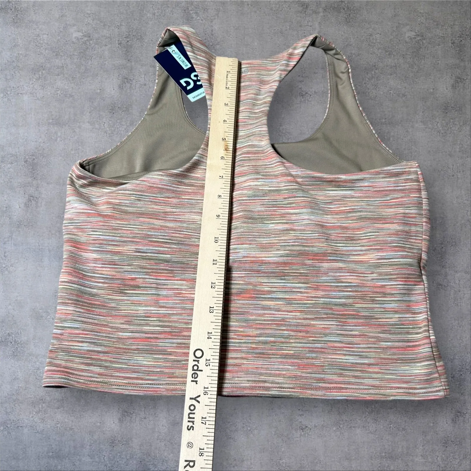 NEW DSG Momentum Crop‎ Tank Top Womens Medium Tan Space Dye Moisture Wicking UV Brown - Image 6