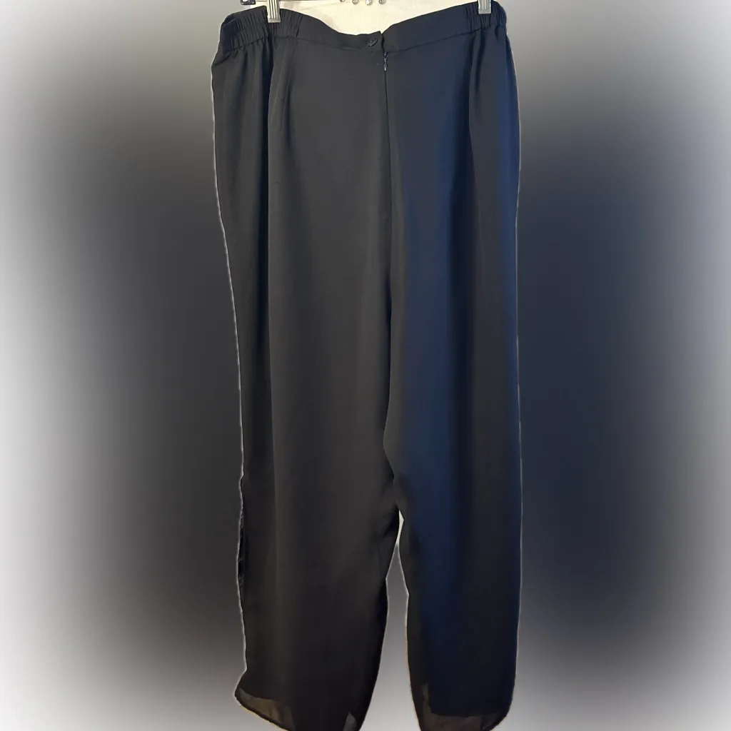Roaman’s dressy Formal Wide leg pants Size 24 Black - Image 4